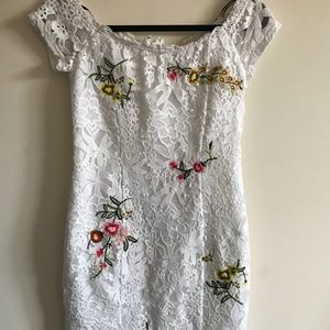White floral day dress
